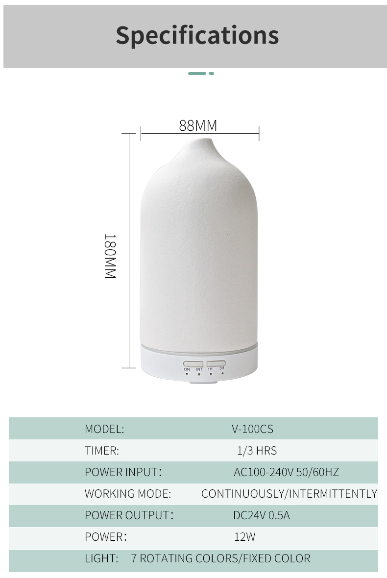 Homefish Ceramic Ultrasonic Aroma Diffuser With Led Light Essential Oil Perfume Diffuse Geurverspreider Diffuseur de per