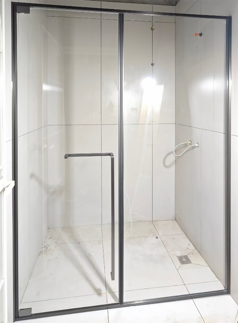 Bathroom Stainless Steel Extrusion Profiles Water Proof Black Shower Glass Frame