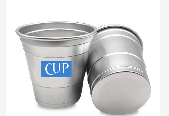 UV Coating Aluminum Drinking Cups 0.21mm Metal Disposable Cups