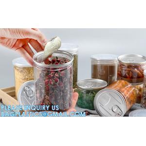 Multi Sizing 180ml To 2500ml Plastic Pop Top Cans For Food With Easy Open Lids