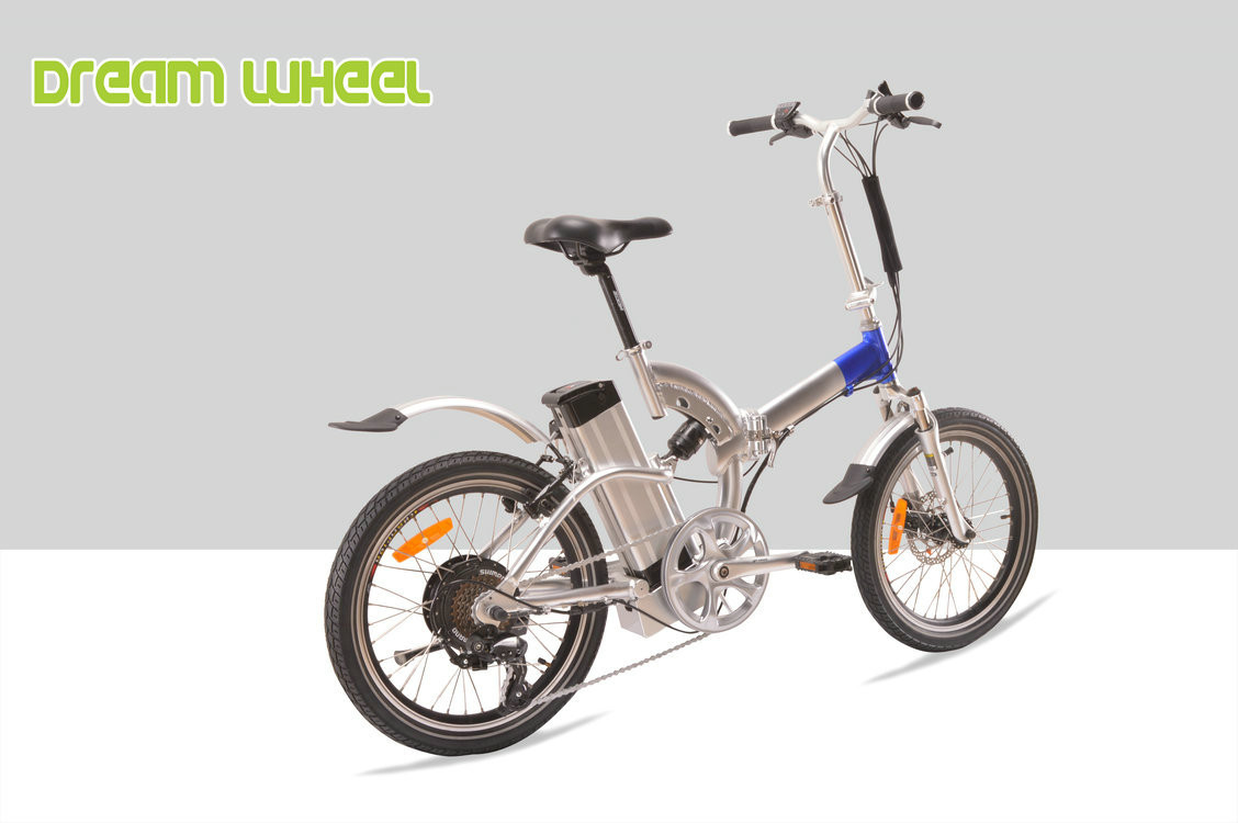 36V 250W Folding Electric Bike Full Suspension EN15194 With Shimano Derailleur