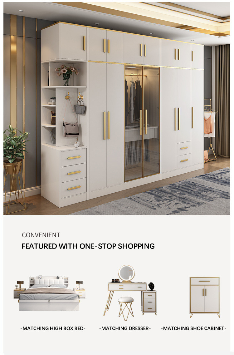 Multispace Bedroom Storage Wardrobe With Mirror Hinged Door