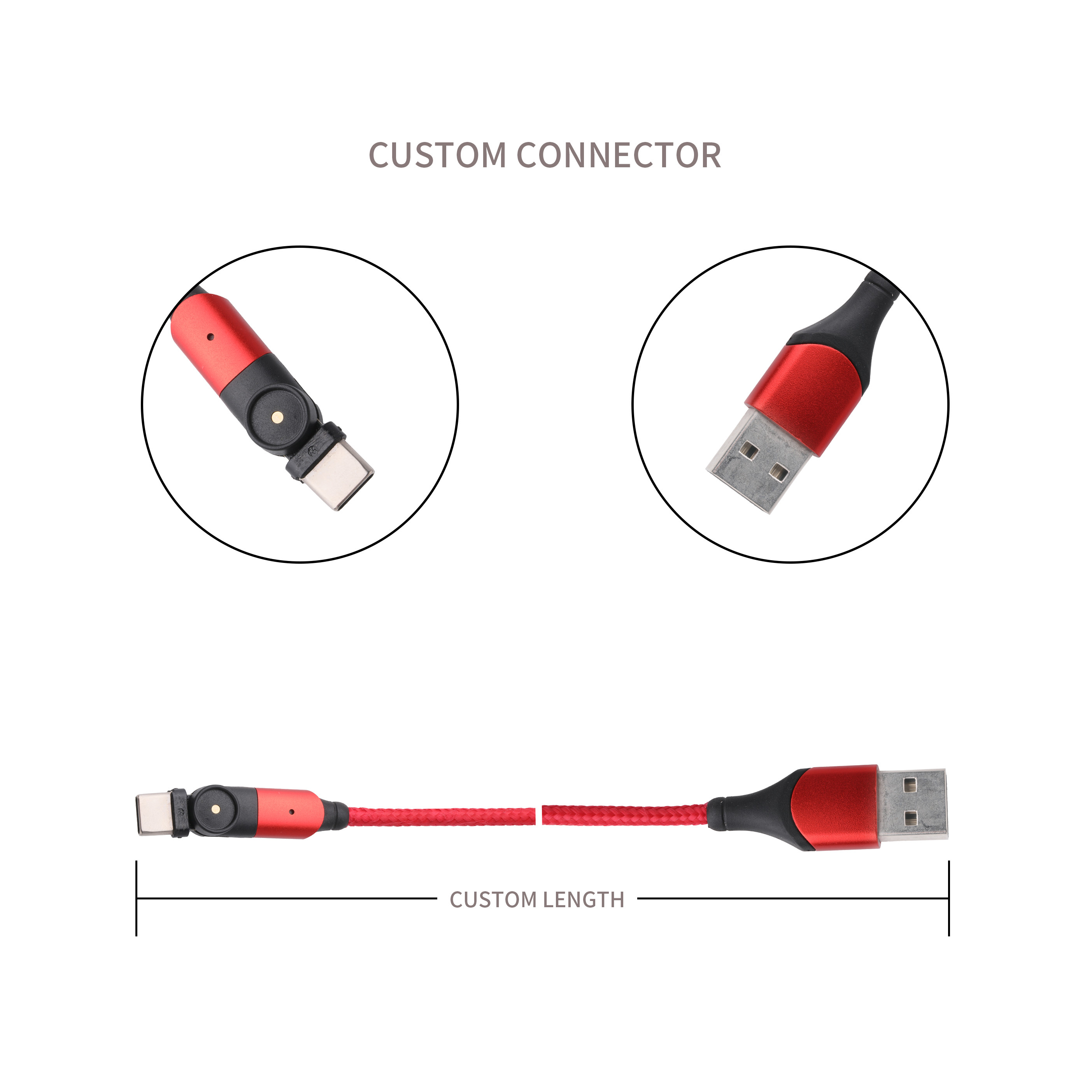 180 Degree Rotation Usb 3.0 Type A To Type C Cable 1.5m Aluminum Shell Charging