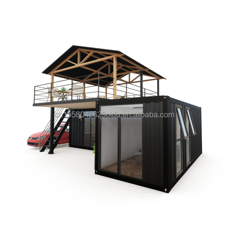 Log Design Green House Container with Intelligent Modular Prefabricated Tiny House and Alluminum Alloy Window Material