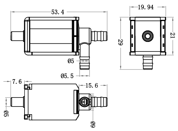 3 Way Miniature Plastic Solenoid Valve For Water Air 6V 12V 24V DC