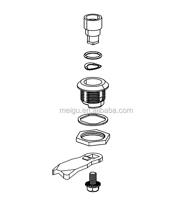 Plastic Material Quarter Turn Lock Chrome Safe For Trash Bins