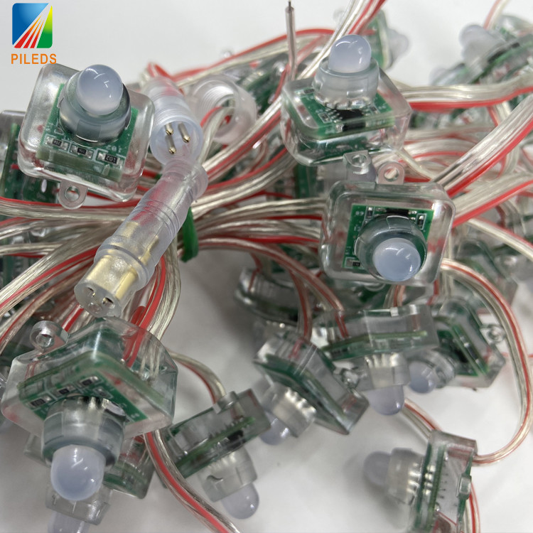 DC12V RGB WS2811 IP68 Waterproof LED Module 12mm Square LED String Pixel Point Lights for Outdoor Use