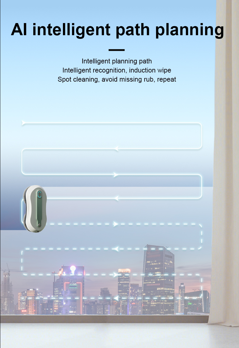 2.4G Remote Control Skyscraper Window Cleaner Robot Border Detection Smart Clean Window Cleaning