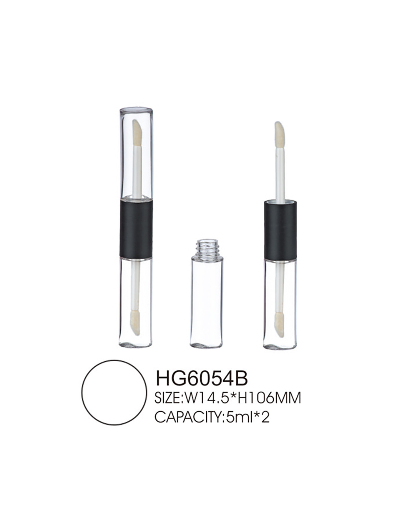 2 In 1 Lip Gloss Tube ABS AS 5ml Lip Glaze Bottle Silkscreen Hot Foil Printing