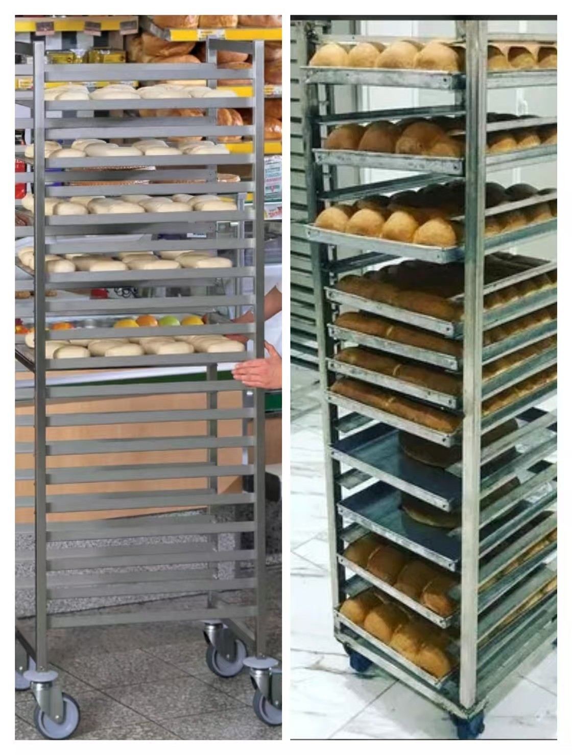 Customizable Number Of Layers Metal Tray Trolley For Bakery Fast Food Blast Freezer