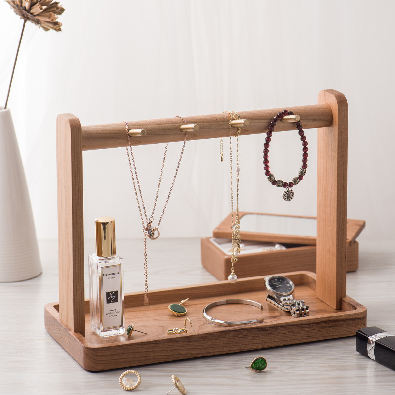 Entrance key shelf wooden desktop storage tray living room porch multi-functional jewelry watch storage