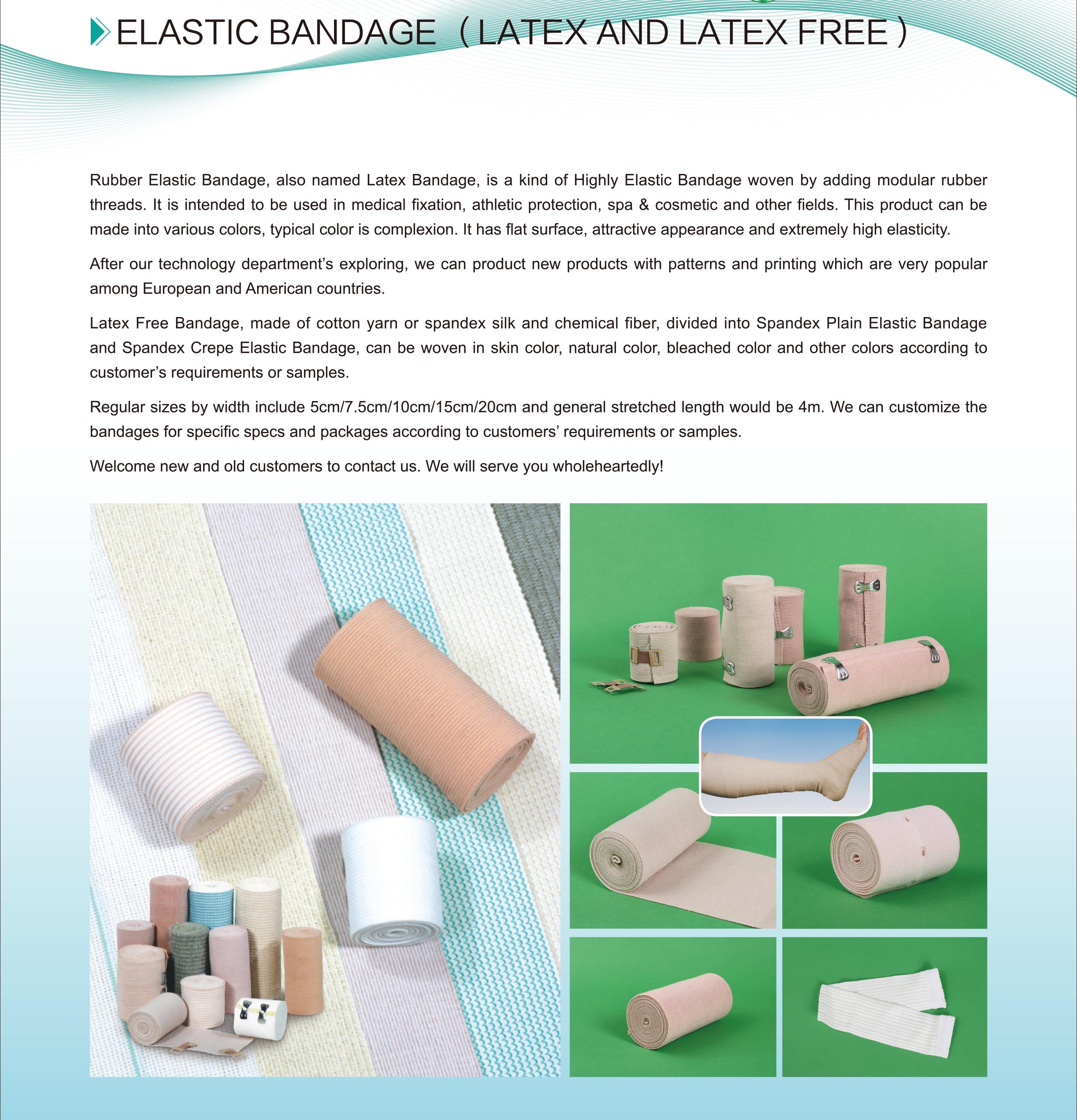 High Compression Spandex Plain and Crepe Bandage and Rubber Elastic Bandage
