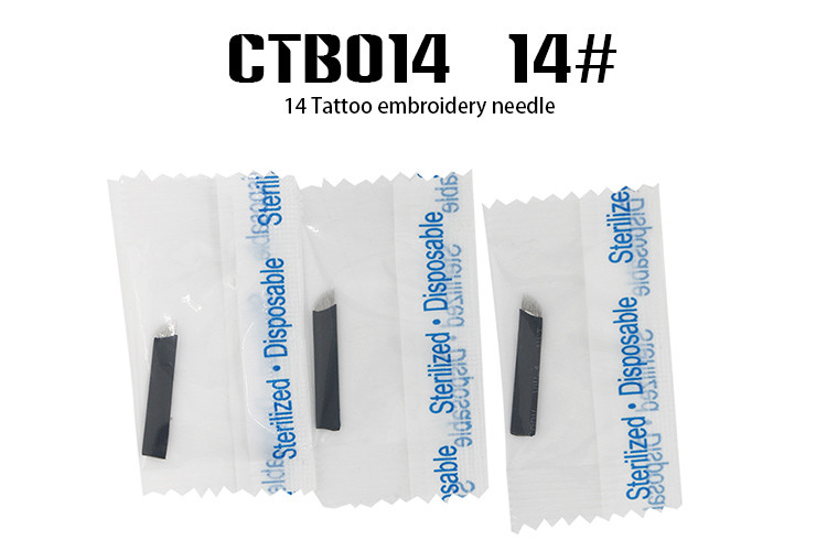 Black 14 Needle Microblading Needles , Permanent Eyebrow Tattoo Needles