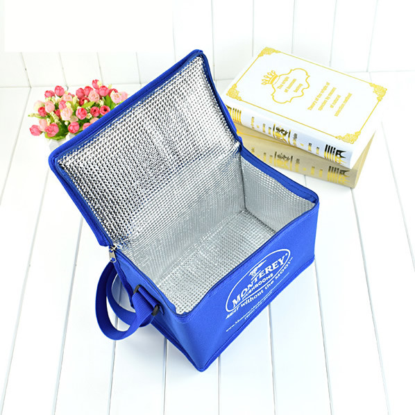 Square shape, hot and cold durable reusable,insulated picnic cooler bag,zippered non woven picnic lunch bag