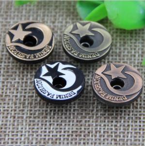  Custom hot sale gold color five-pointed star alloy 17 mm denim snap button for clothing Manufactures