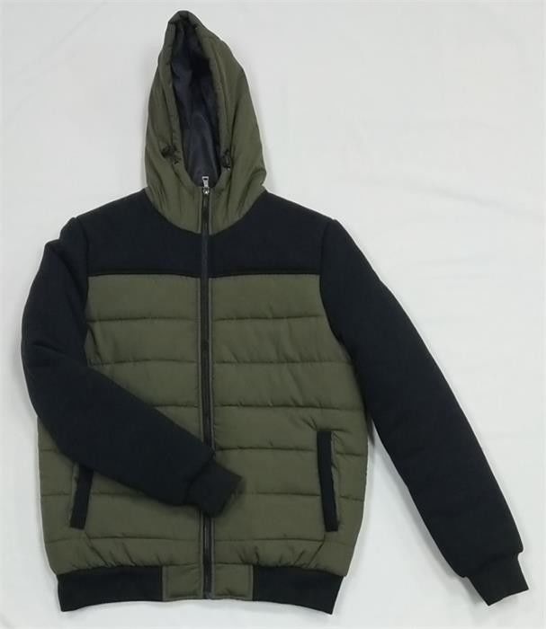 Cotton Padded Coat Mens Polyester Puffer Jacket Waterproof With Removable Sleeves