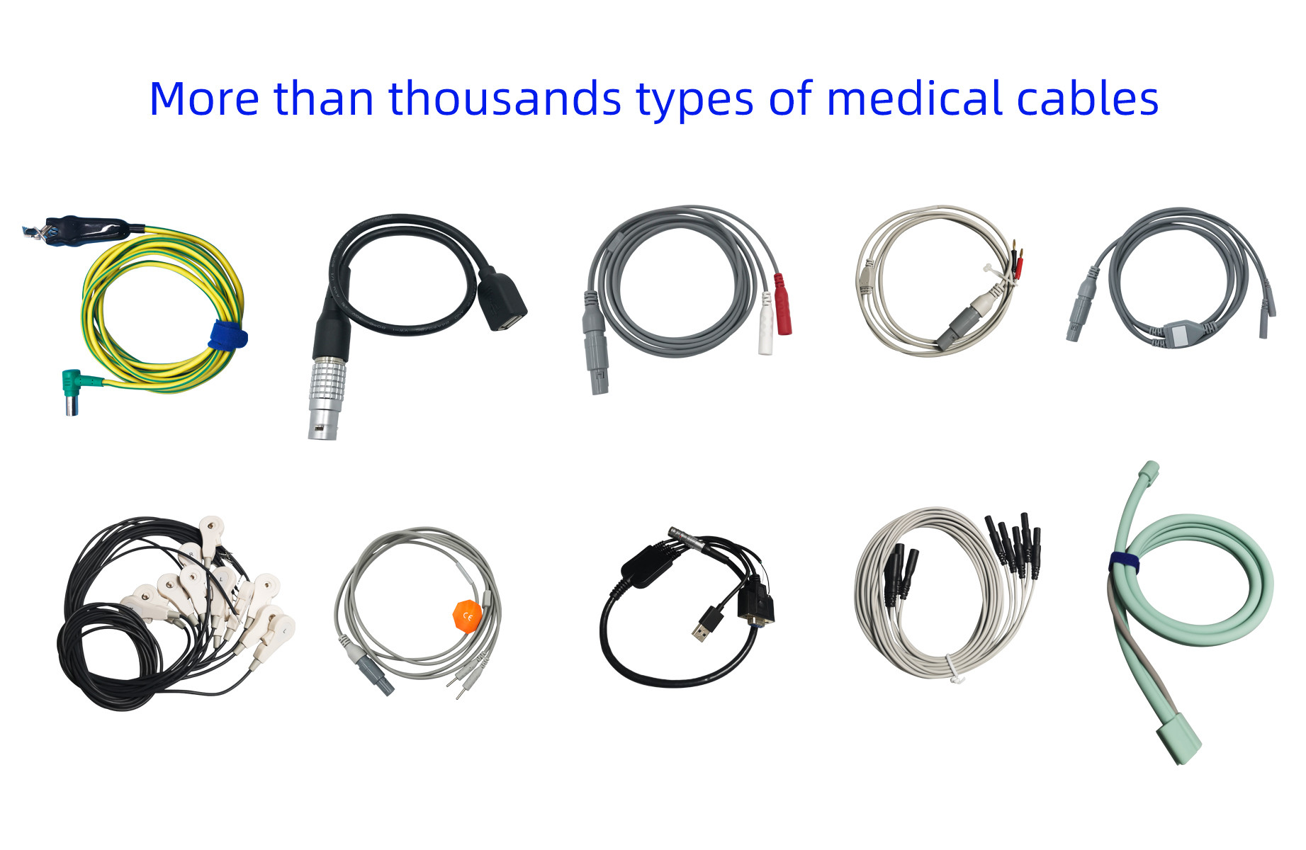 ODM Grey Connector Extension Cable Nickel Plated TPU Material
