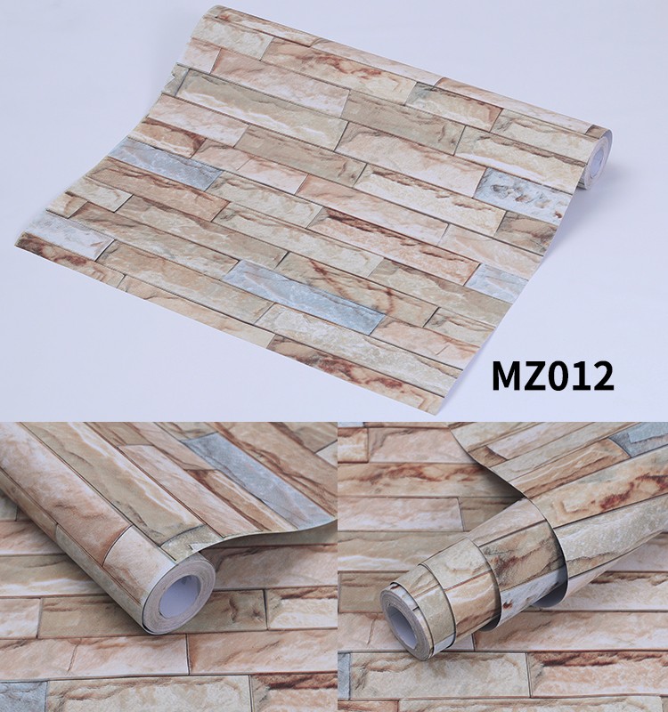 3D Slate Stone Brick Effect Wallpaper PVC 3D Brick Wallpaper For Walls