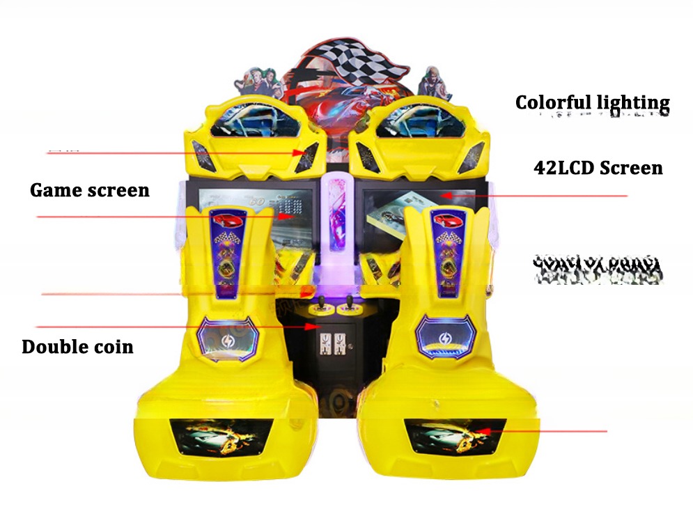 Luxury Double Players Car Driving Arcade Machine For Shopping Mall
