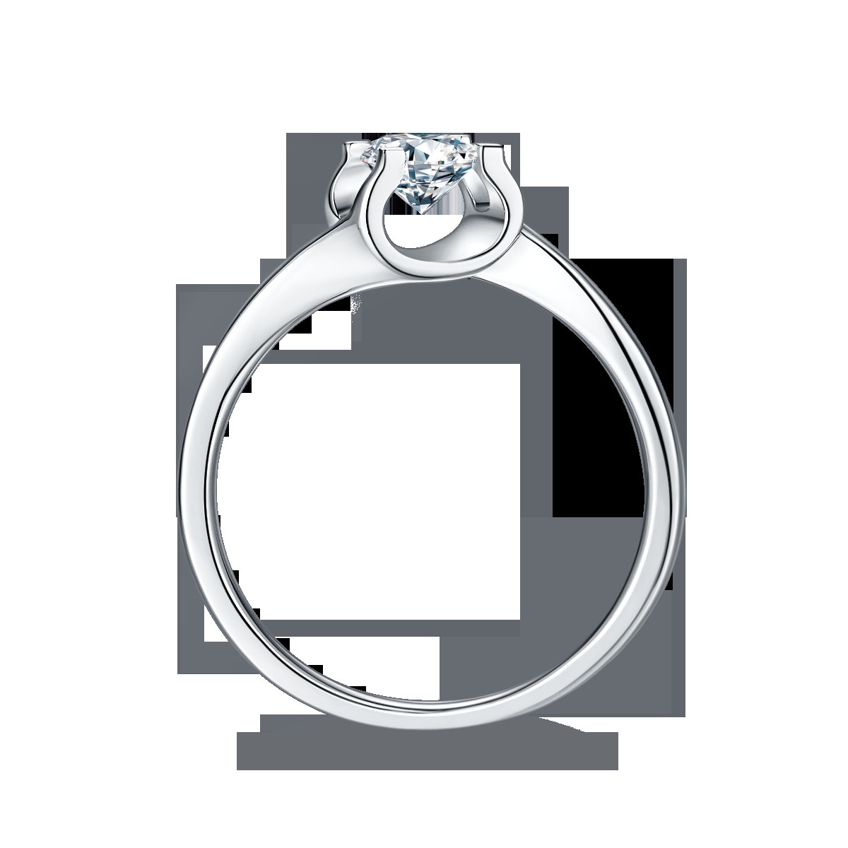 9K with Silver Ring Trapezoidal White Moissanite Diamond Minimalist Wedding Jewelry