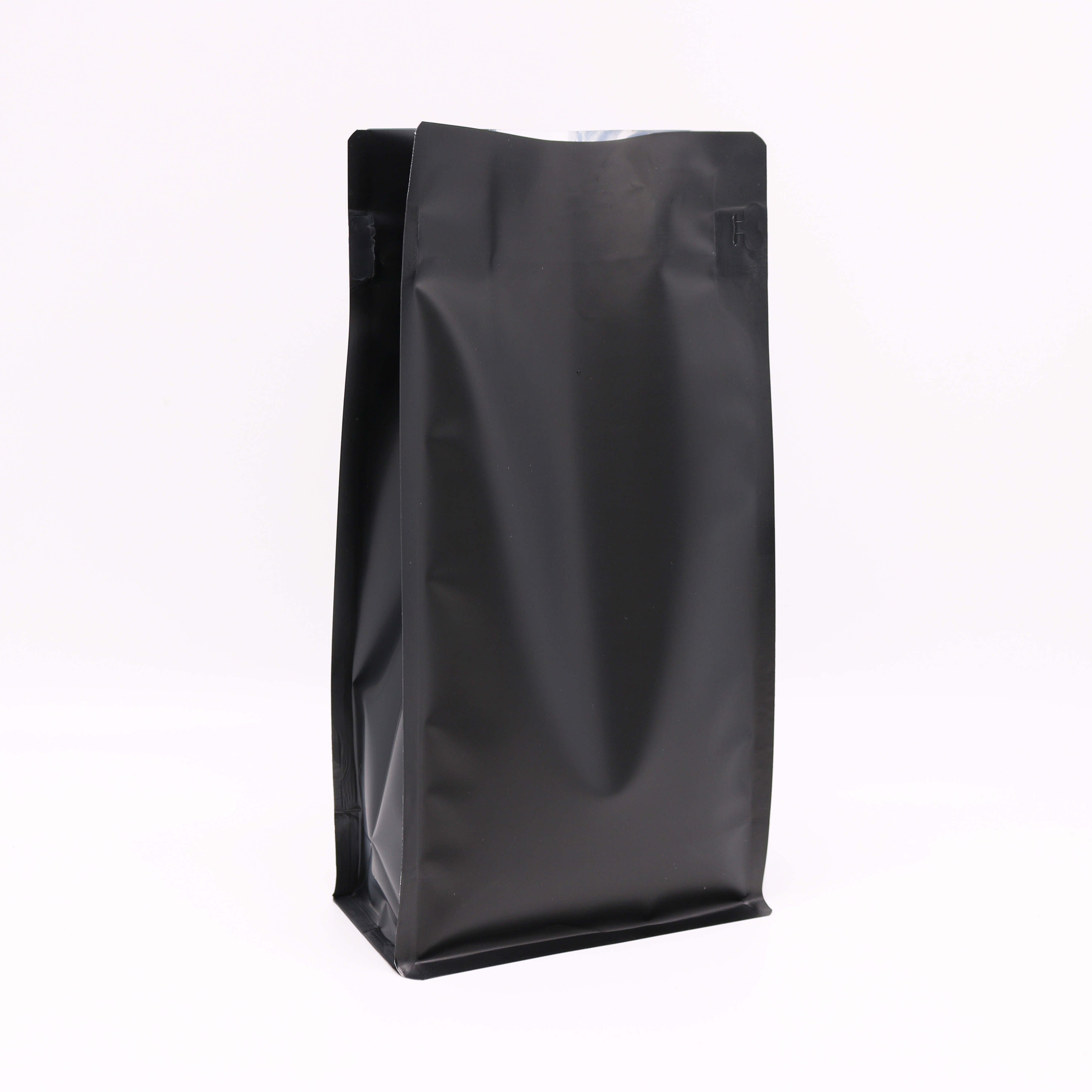 500g Black matt flat bottom k coffee Packaging bags with valve for coffee beans