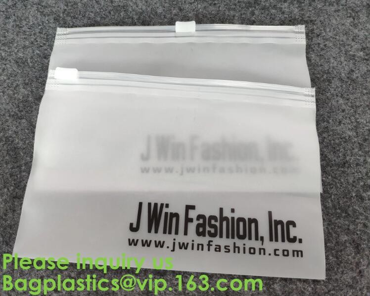 Transparent PVC Biodegradable Custom Frosted Slider Zipper Pouch For Bikini Swimwear Clothing Plastic Packaging Zip lockk