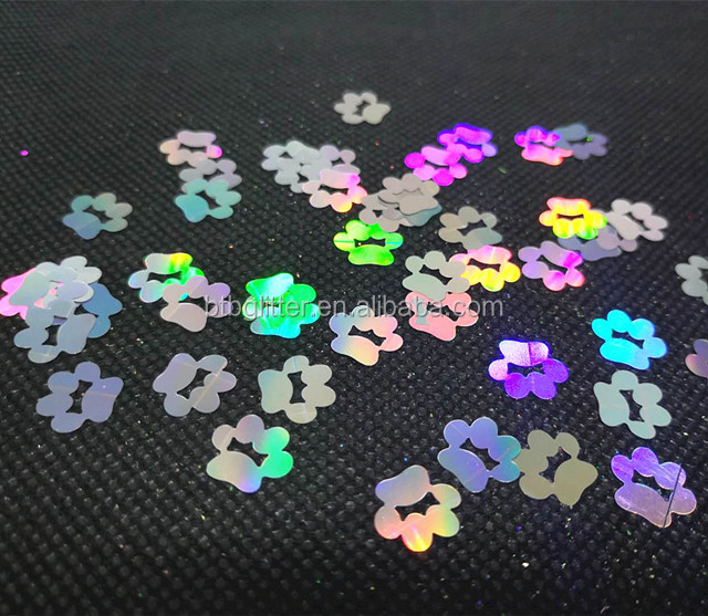 OEM/ODM Yes. We Provide Holographic Glitter Dog Paw Shape with Bliing Bliing Glitter Sequins 10mm