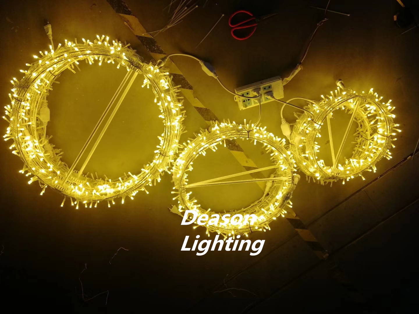 christmas mall decoration hanging led foldable ball lights