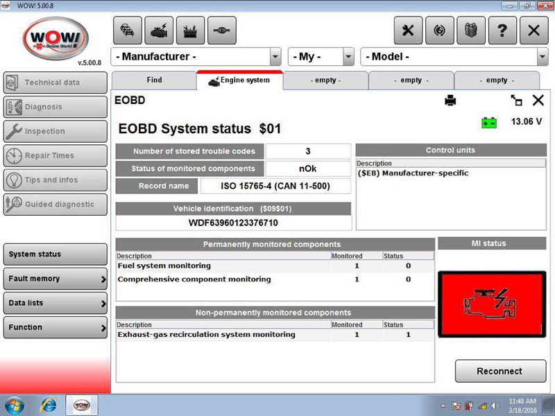 WOW Snooper Software Display 2