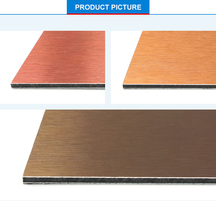 3mm Copper Sandwich Metal Composite Panel Aluminum Cladding Anodized Finish