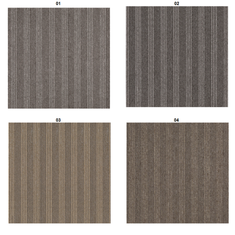 Indoor Polypropylene Twist Pile Carpet Solid Double Striped Lines