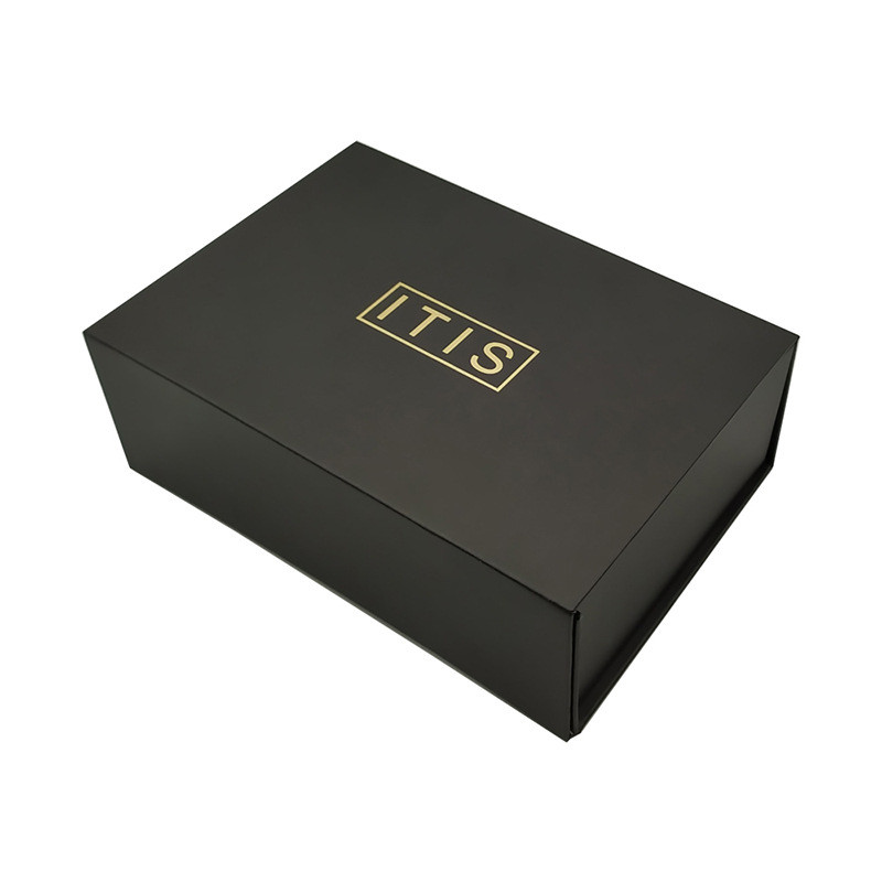 1200g Paperboard Black Magnetic Gift Box Matte Lamination For Clothes