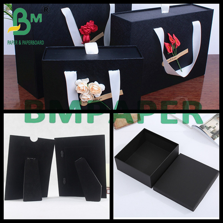 2mm 3mm Thick 2 Sides Coated Black Cardboard 23 x 23 cm For Gift Box
