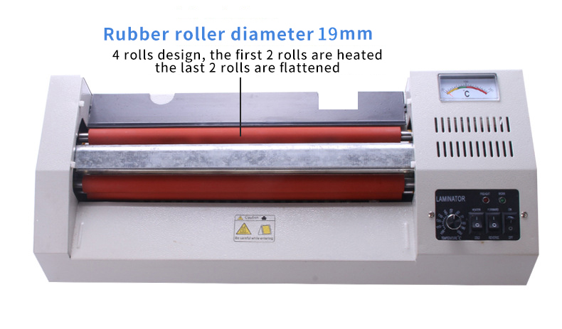 Paper Size A3 Hot and Cold Automatic Laminating Machine with 25.5mm Large Rubber Roller
