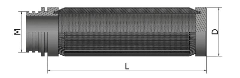Stainless steel pleated cartridge type 2 specification diagram