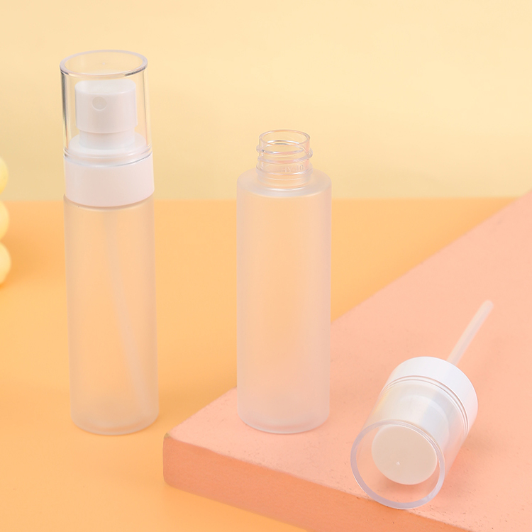 4oz 5oz 100ml PET Sanitizer Bottle Customize Color or Label Transparent Frosted Travel Perfume Spray Bottle for Cosmetic