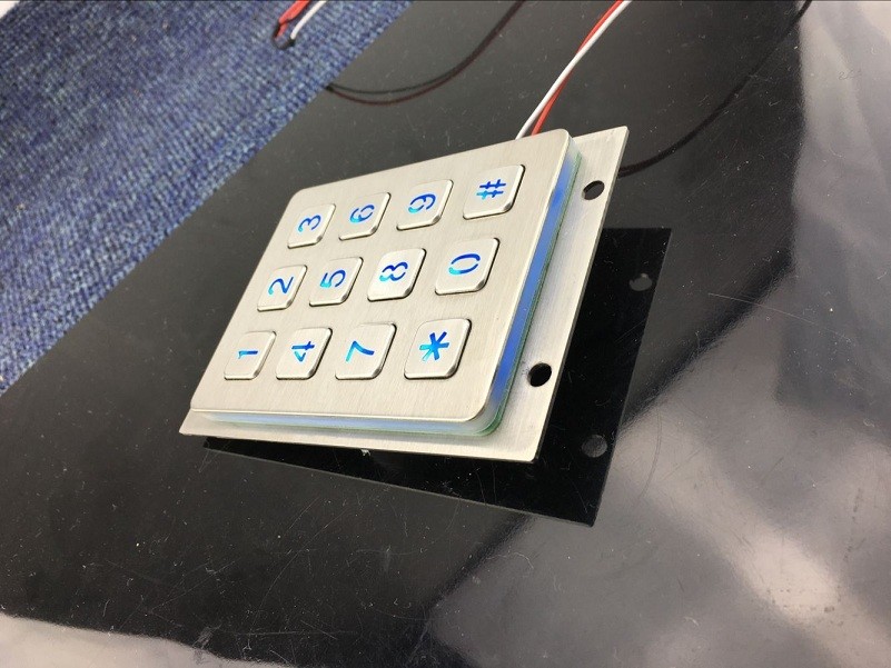 12 keys stainless steel backlit keypad for telephone entry system