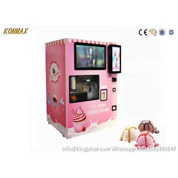 Quality 20L Coin Operated Ice Cream Robot Vending Machine 32" Screen for sale
