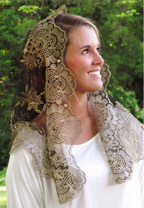 elegant embroidered Barcelona veil Authentic Spanish Medallion Mantillas with Baby blue color