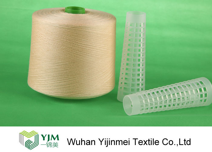 Full Bright Dyed Polyester Yarn , Bright Core Spun Yarn With Plastic Tube