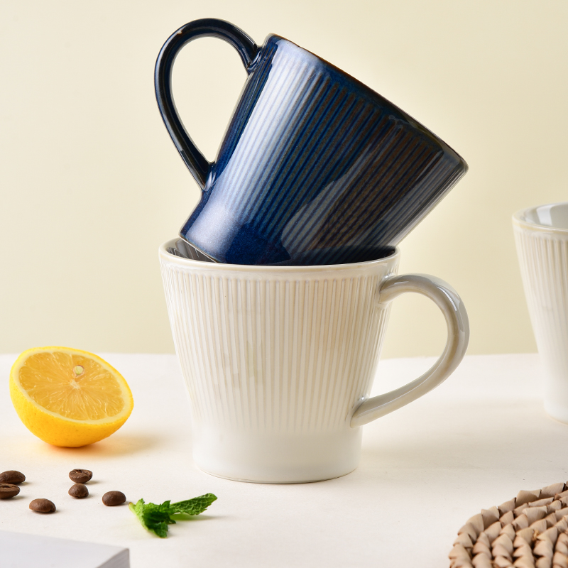 Vintage Ceramic Coffee Mug 300ml Reactive Glaze Porcelain Cup For Sustainable Living
