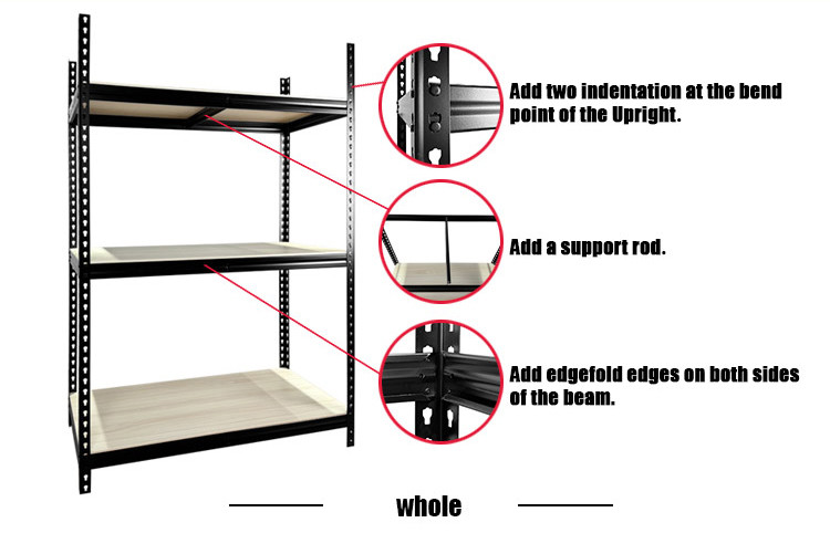 Garage Storage Shelf Stacking Angle Rack Boltless Wire Shelving High Load Bearing Capacity Angle Steel Rack