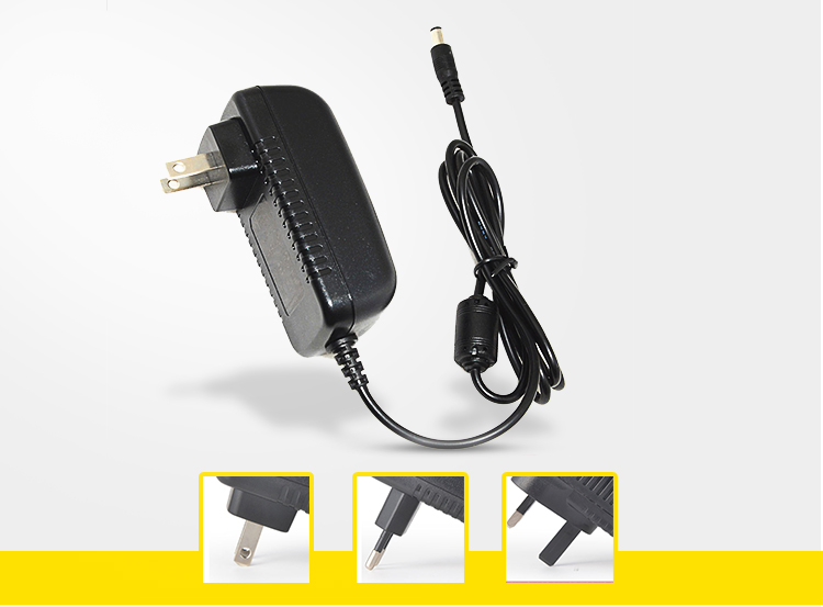 Black Ac Dc Wall Adapter , Power Adapter Wall Mount With 3 Years Warranty