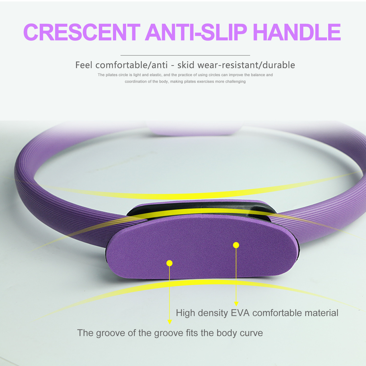 Gym Fitness Yoga Body Wheel , Pelgrip Exercise Ring For Home Training