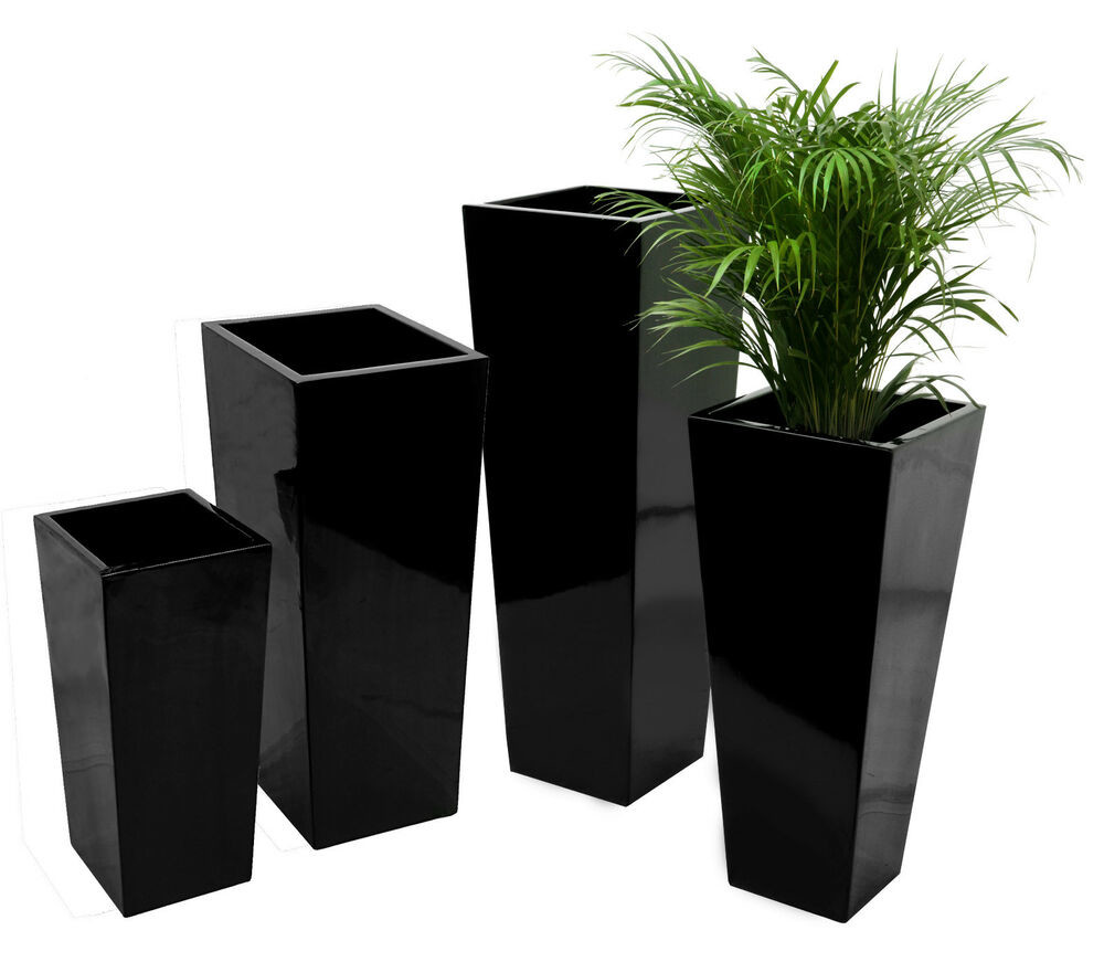Modern Fiberglass Flower Pots Real or Artificial Tree Planters Customizable