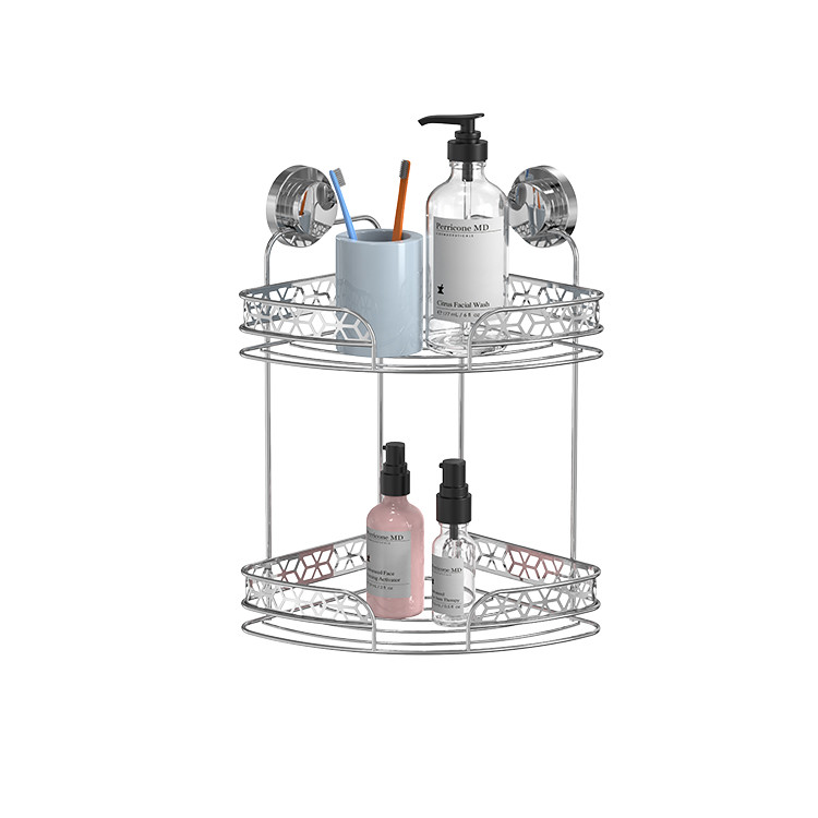 Organize Your Bathroom with Dual Tier Iron Wire Corner Shower Shelf EUROPEAN Design