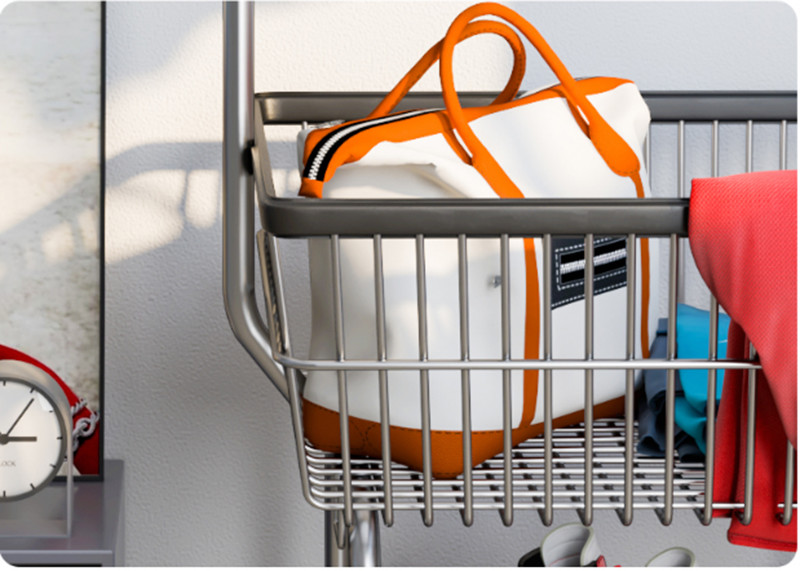 Rolling Clothes Store Rack 1200×400×1400mm Aluminum alloy Material