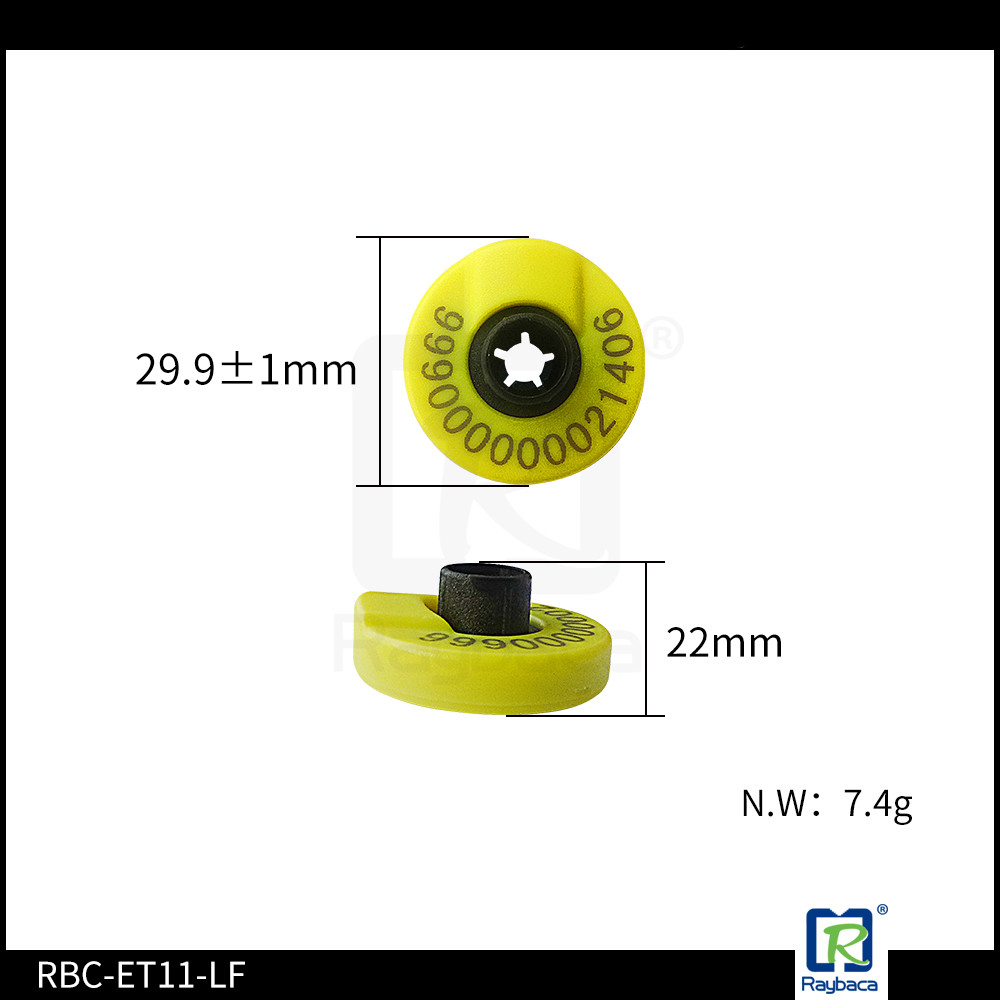 Customerized Laser Printed Ear Tags, Small Round Shape RFID Ear Tags For Livestock Pigs, 134.2 khz rfid tag