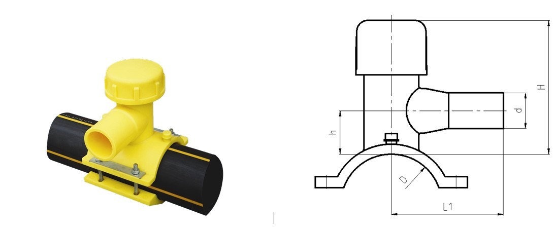DN63-DN315 SDR11 Electrofusion Fittings PE Tapping Saddle