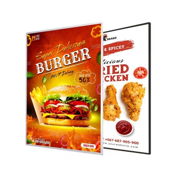 Indoor Magnetic Aluminum Frame LED Light Box for Movie Poster Advertising Black